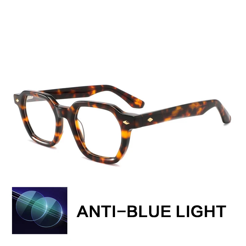 Gatenac Unisex Full Rim Polygon Square Acetate Reading Glasses G1157
