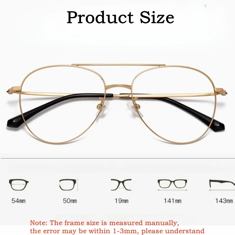 Yimaruili Unisex Full Rim Oval Double Bridge Alloy Eyeglasses 951211