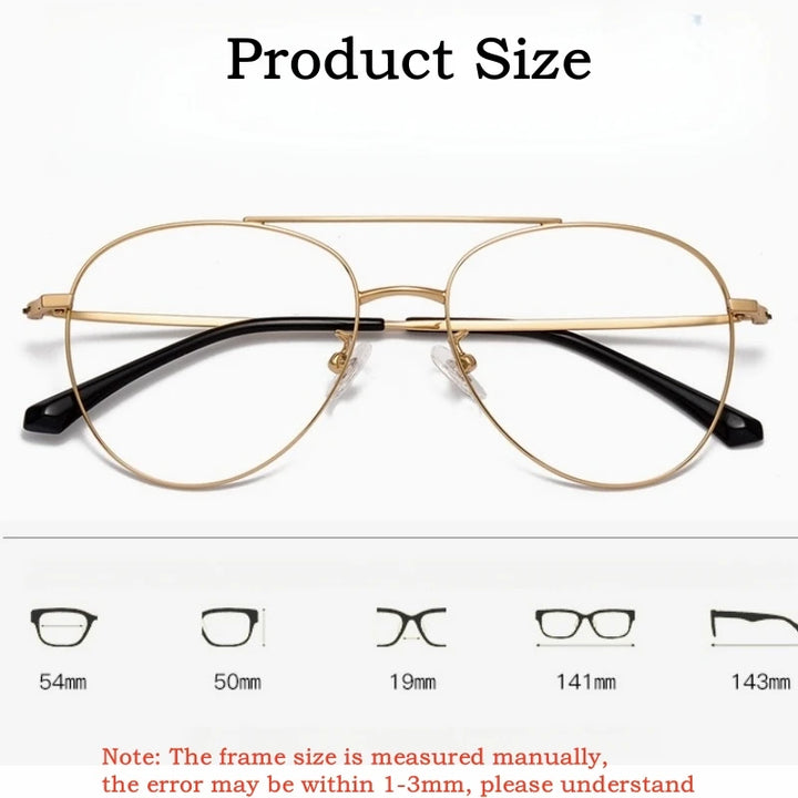 Yimaruili Unisex Full Rim Oval Double Bridge Alloy Eyeglasses 951211