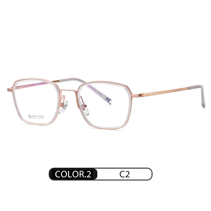 Reven Jate Unisex Full Rim Polygon Square Titanium Eyeglasses 72325