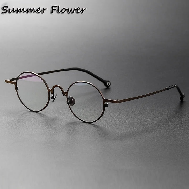 Summer Flower Unisex Full Rim Round Titanium-Alloy Eyeglasses 369080