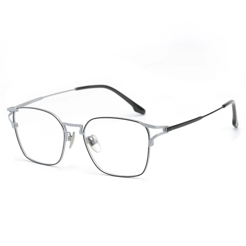 Muzz Unisex Full Rim Square Titanium Eyeglasses 25038 Full Rim Muzz C1  