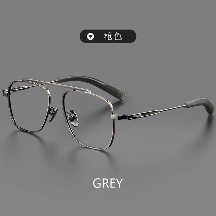 Zirosat Men's Full Rim Square Titanium Eyeglasses 344105