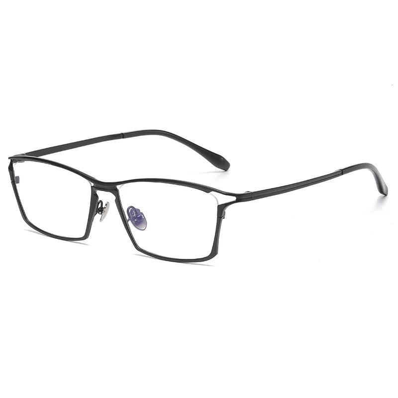 Black Mask Unisex Full Rim Big Square Titanium Eyeglasses 636885