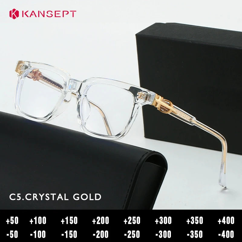 Kansept Unisex Full Rim Square Acetate Reading Glasses 25139