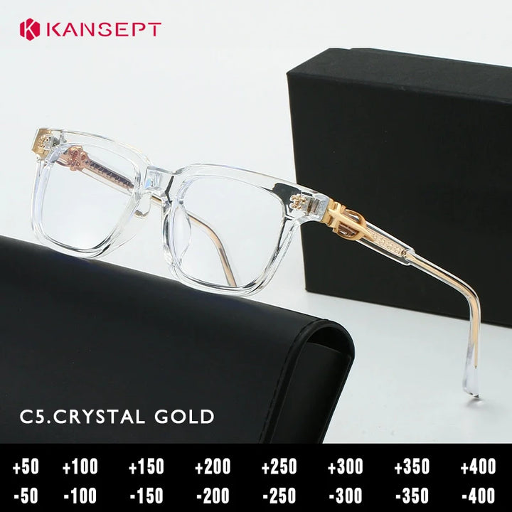 Kansept Unisex Full Rim Square Acetate Reading Glasses 25139