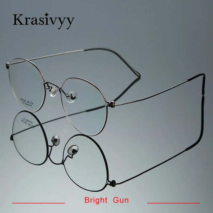 Krasivyy Womens Full Rim Oval Titanium Eyeglasses Kr7287 Full Rim Krasivyy Bright Gun  