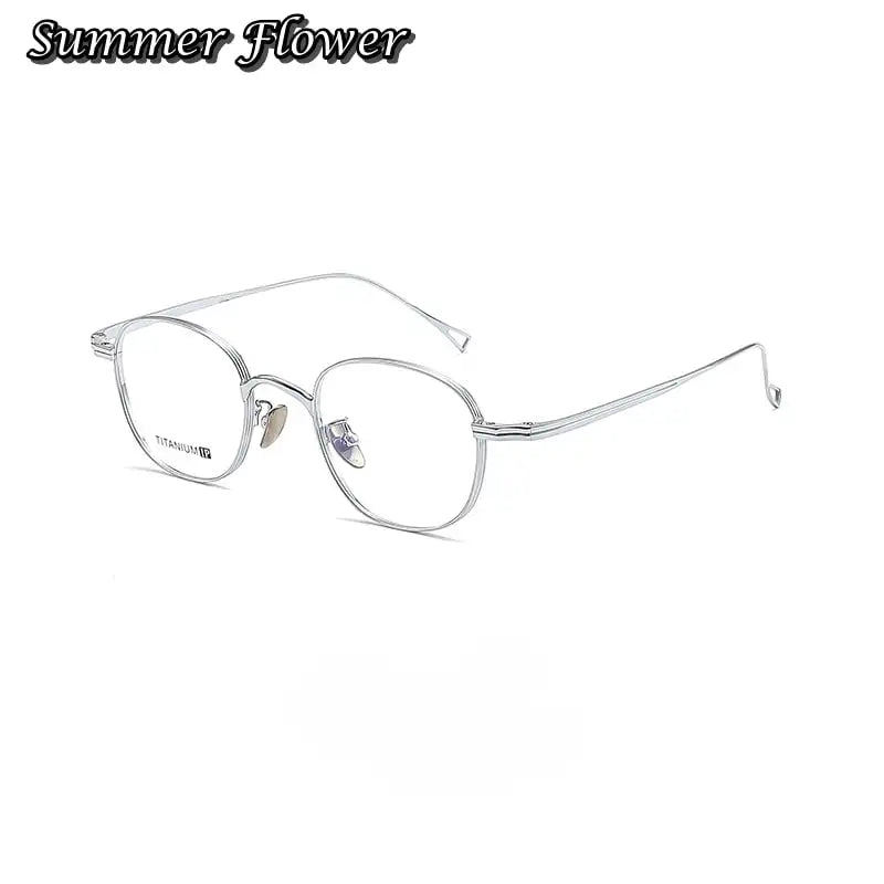 Summer Flower Unisex Full Rim Oval Square Titanium Eyeglasses 880554