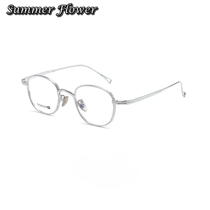 Summer Flower Unisex Full Rim Oval Square Titanium Eyeglasses 88055