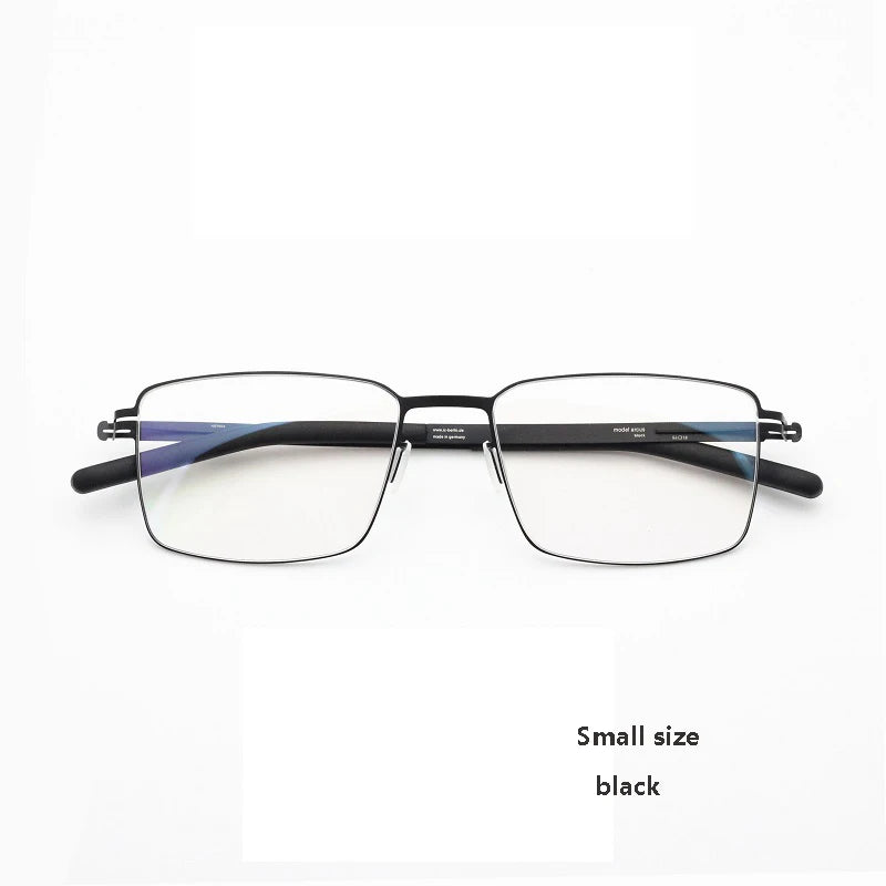 Aimee Unisex Full Rim Square Screwless Titanium Alloy Eyeglasses 13519 Full Rim Aimee Small Black  