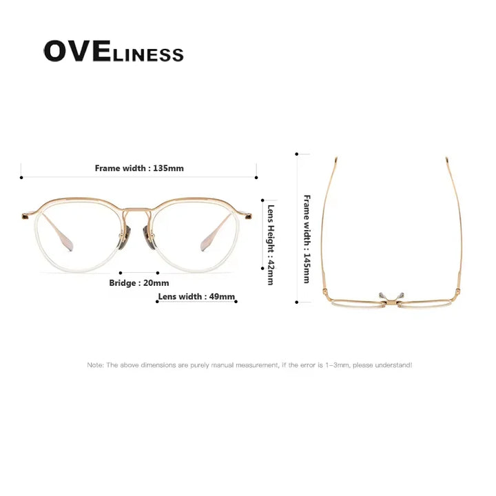 Oveliness Women's Full Rim Oval Acetate Titanium Eyeglasses 822131