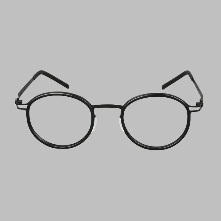 Bobbie Unisex Full Rim Round Titanium Acetate Eyeglasses 494620