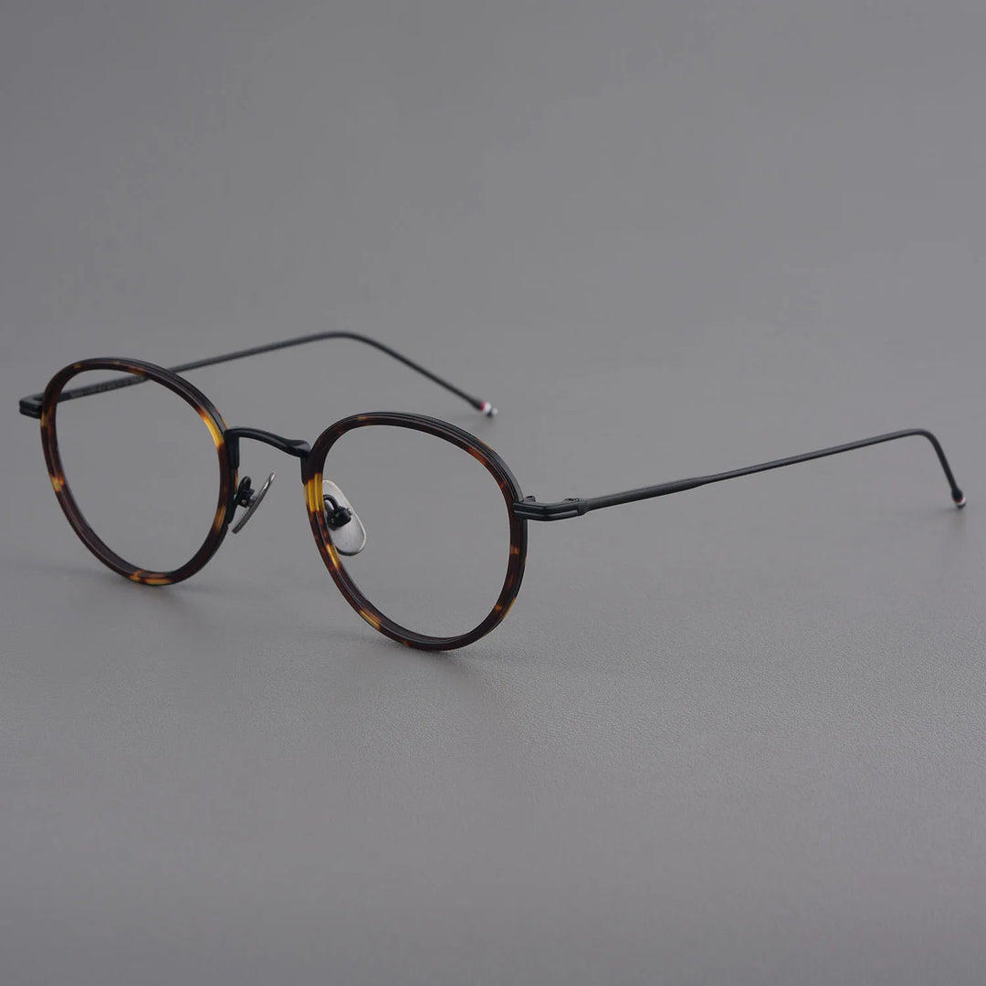 Bobbie Unisex Full Rim Oval Acetate Titanium Eyeglasses 612905