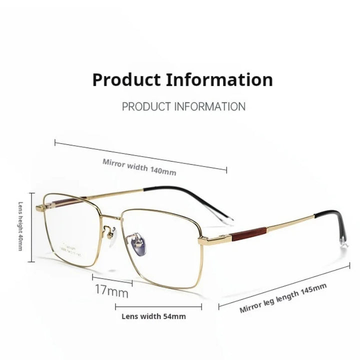Momoja Unisex Full Rim Square Titanium Eyeglasses 78006