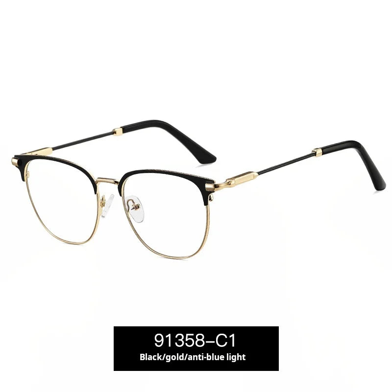 Momoja Women's Full Rim Oval Square Alloy Eyeglasses 91358