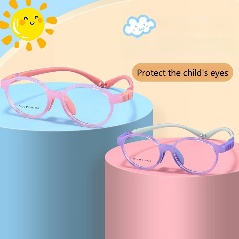 Yimaruili Unisex Children's Full Rim Round Tr 90 Silicone Eyeglasses 9028 Full Rim Yimaruili Eyeglasses   