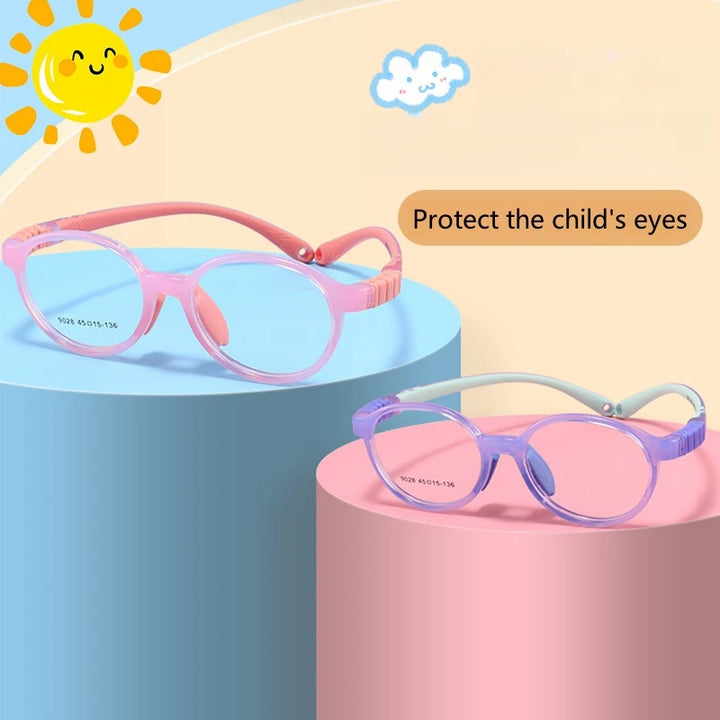 Yimaruili Unisex Children's Full Rim Round Tr 90 Silicone Eyeglasses 9028 Full Rim Yimaruili Eyeglasses   