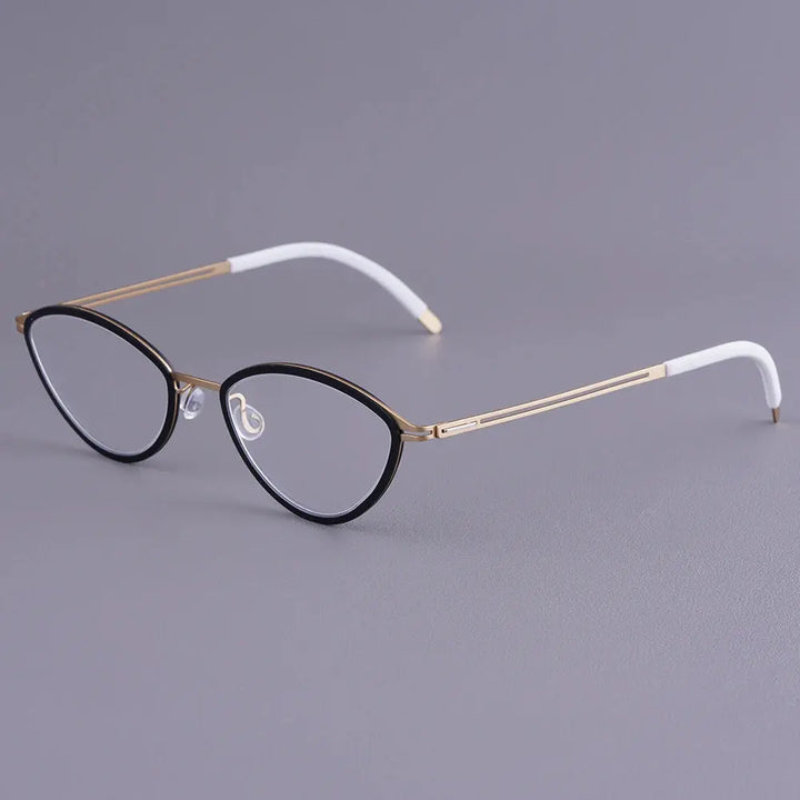 Bobbie 465507 Women’s Acetate Full Rim Polygon Oval Titanium Frames FuzWeb