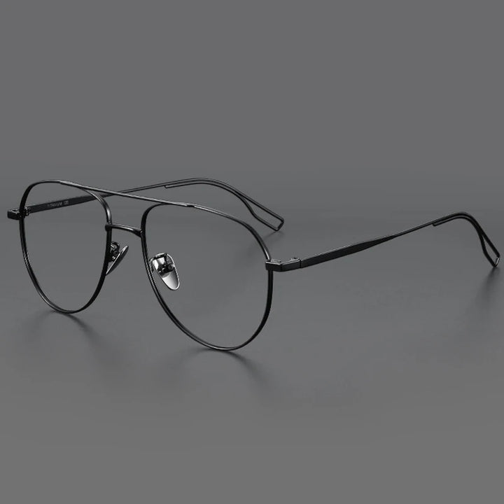 Hdcrafter Unisex Full Rim Oval Double Bridge Titanium Eyeglasses 959016