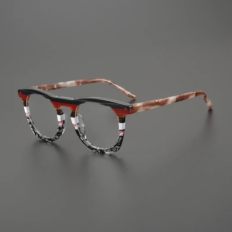 Hewei Unisex Full Rim Big Brow Line Square Acetate Eyeglasses 9342 Full Rim Hewei C3 CHINA 