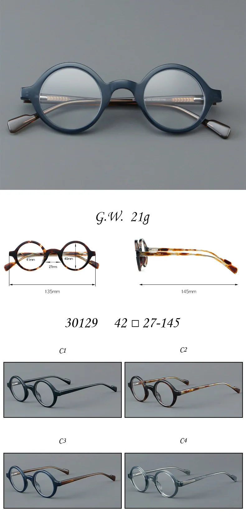 Vicky Women's Full Rim Round Acetate Reading Glasses 30129