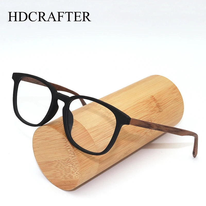 Hdcrafter Unisex Full Rim Square Oval Bamboo Wood Eyeglasses 48083 Full Rim Hdcrafter Eyeglasses