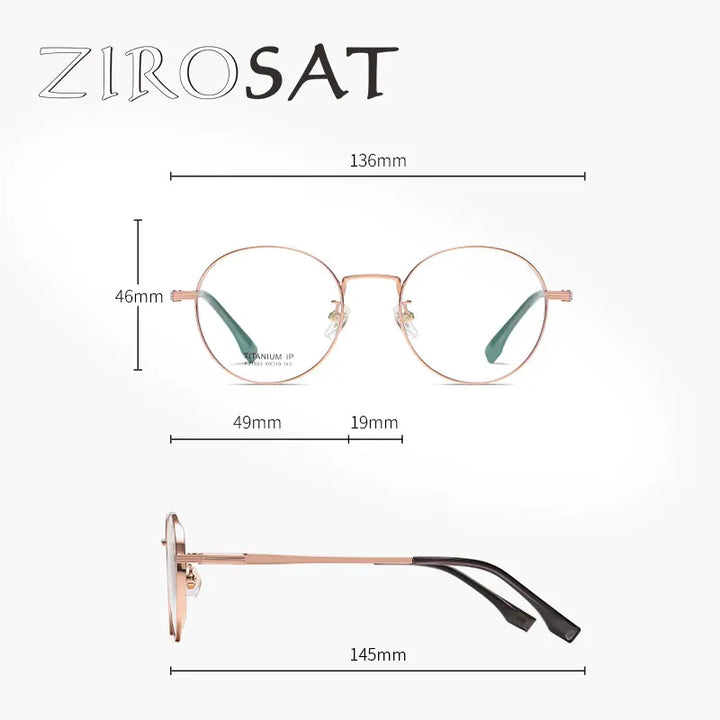 Zirosat Women's Full Rim Oval Round Titanium Eyeglasses F31103