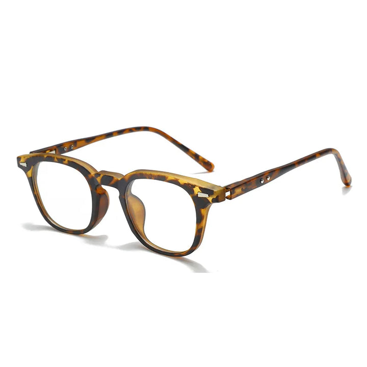 Kocolior Unisex Full Rim Square Acetate Eyeglasses L7156 Full Rim Kocolior Leopard  