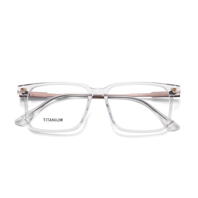 Aror Unisex Full Rim Square Acetate Titanium Eyeglasses 842194