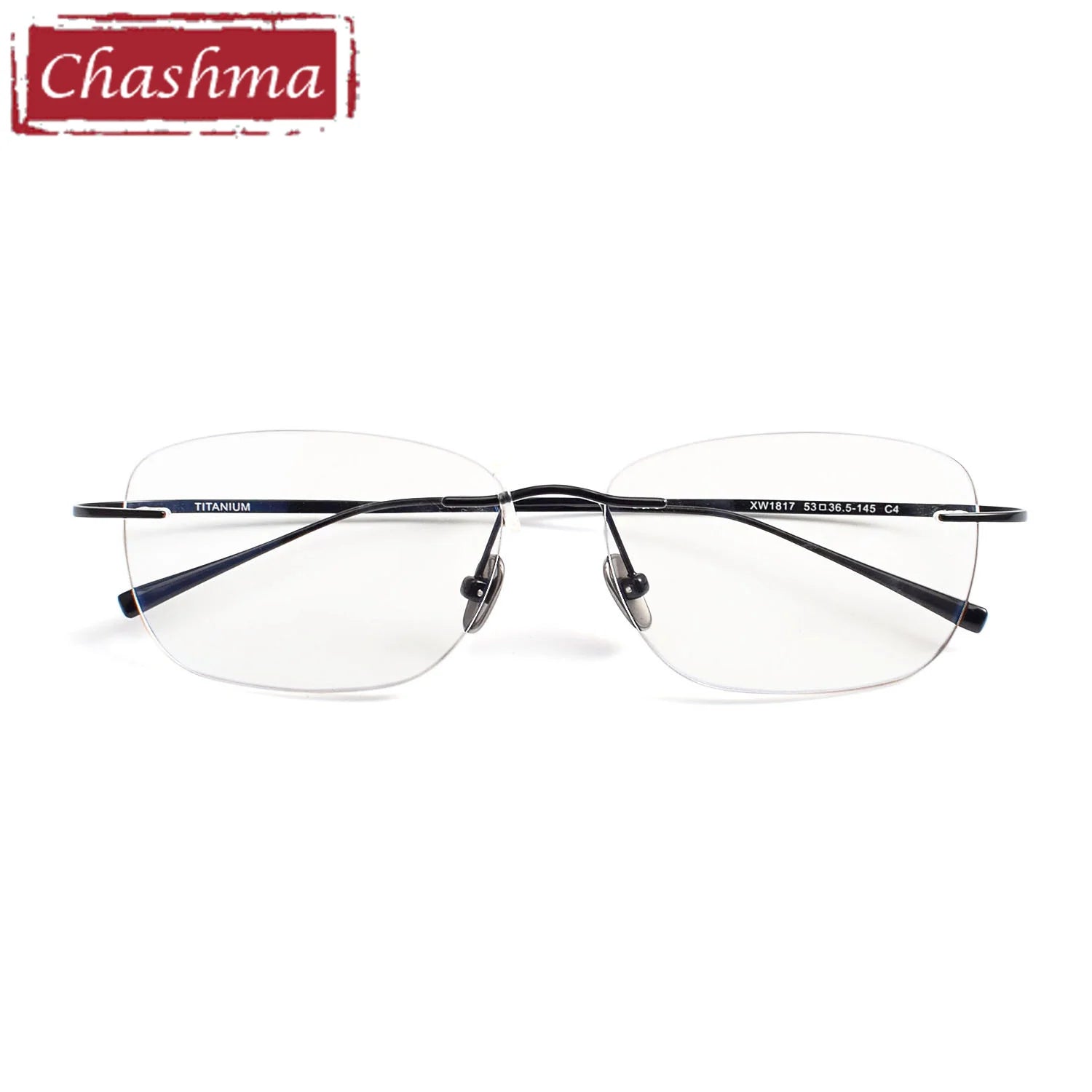 Chashma Unisex Rimless Oval Square Titanium Reading Glasses 97028 Reading Glasses Chashma