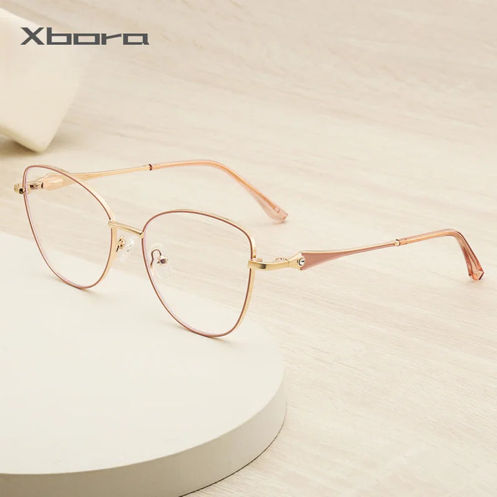 Xbora Women's Full Rim Oval Cat Eye Alloy Eyelasses 626986