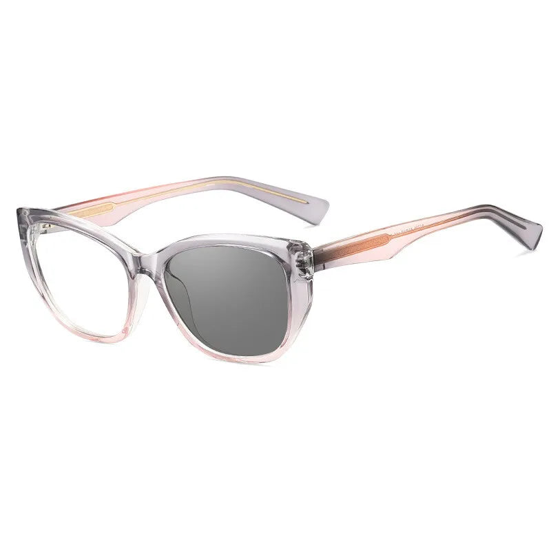 CCspace Women's Full Rim Square Tr 90 Titanium Photochromic Reading Glasses 321830