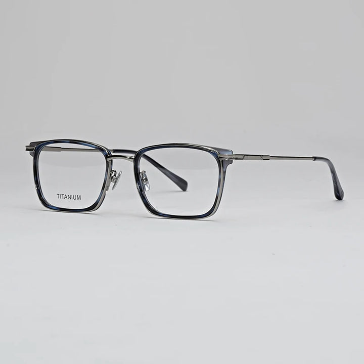 Hewei Unisex Full Rim Square Acetate Alloy Eyeglasses 63220 Full Rim Hewei C4  