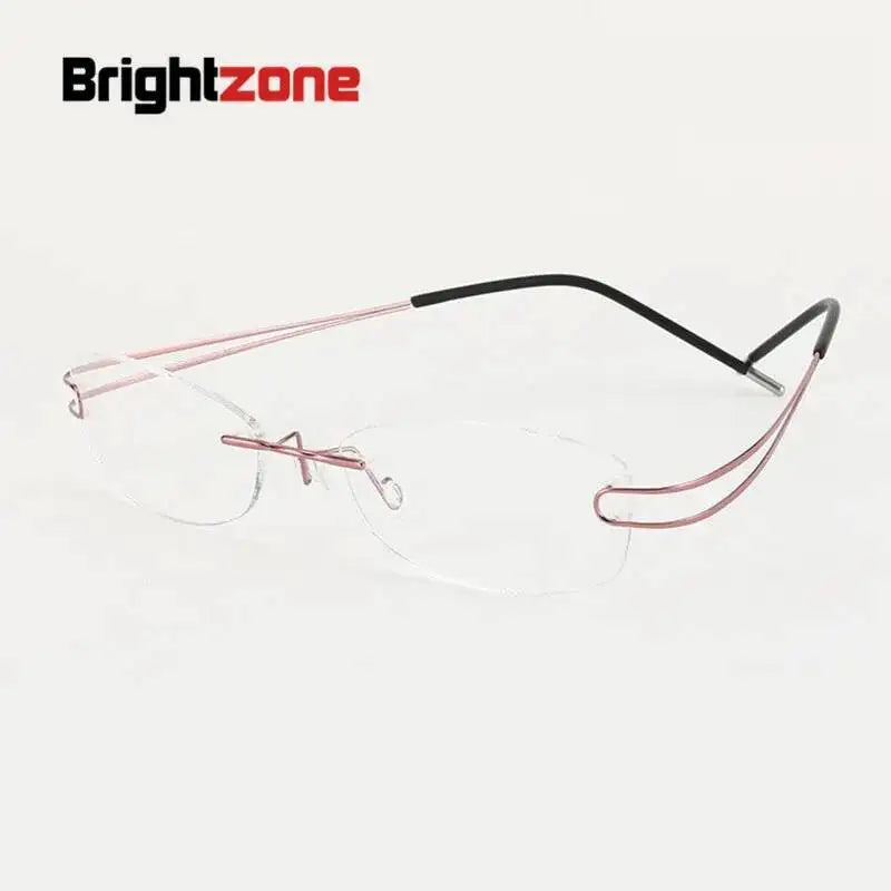 Brightzone Unisex Rimless Square Titanium Eyeglasses 674022