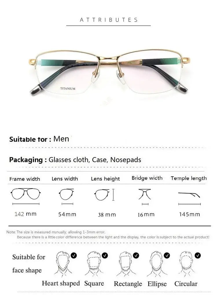 Aimee Unisex Semi Rim Oval Square Titanium Eyeglasses 427007 FuzWeb