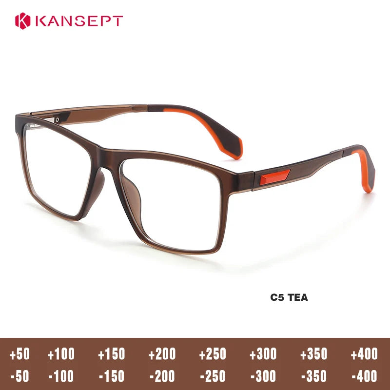 Kansept Unisex Full Rim Square Tr 90 Titanium Reading Glasses 56809