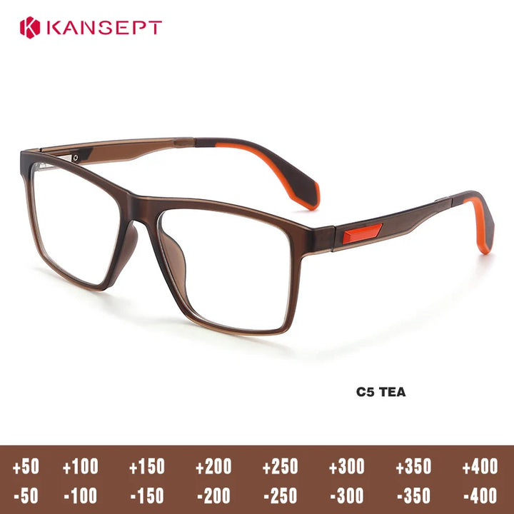 Kansept Unisex Full Rim Square Tr 90 Titanium Reading Glasses 56809