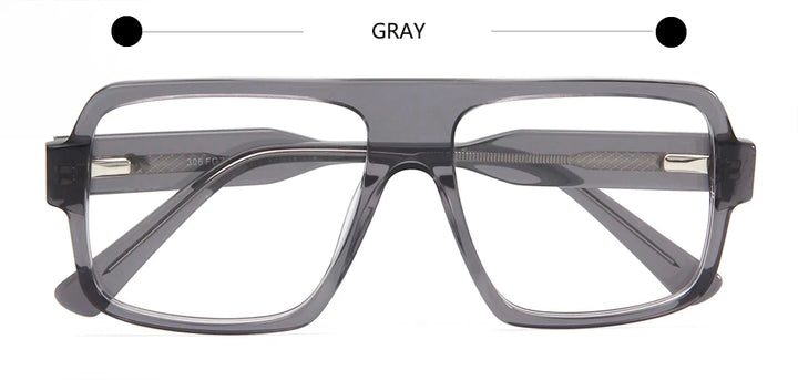 Esnbie Unisex Full Rim Polygon Square Acetate Eyeglasses 30623