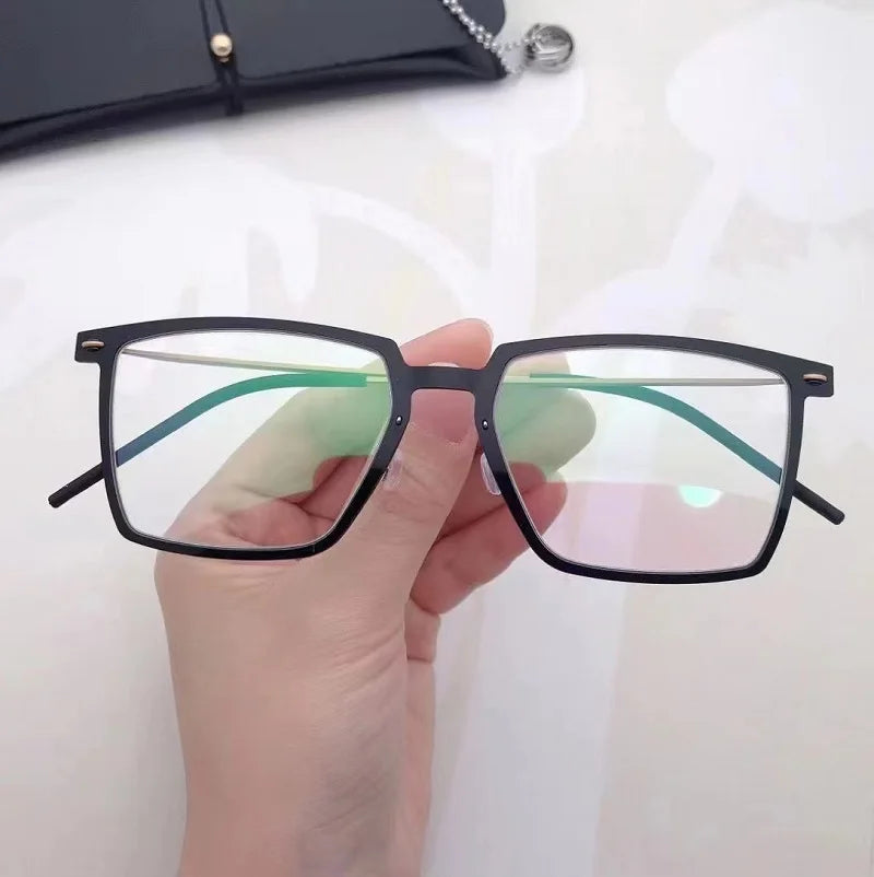 Bobbie Unisex Full Rim Square Acetate Titanium Eyeglasses 766577