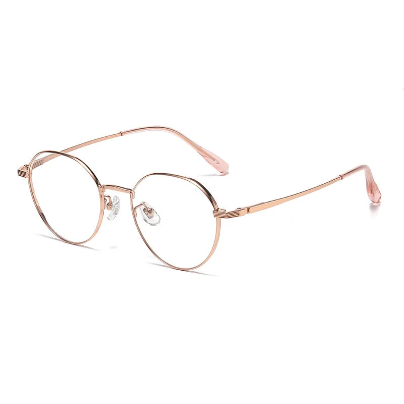 Momoja Unisex Full Rim Flat Top Polygonal Titanium Eyeglasses 98669