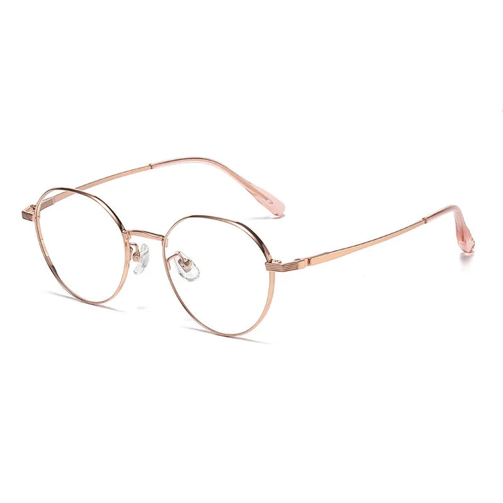 Momoja Unisex Full Rim Flat Top Polygonal Titanium Eyeglasses 98669