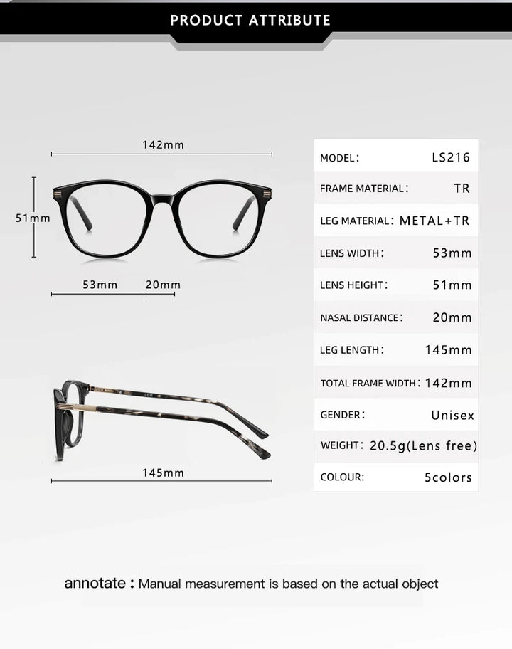 Vicky Unisex Full Rim Round Square Tr 90 Alloy Reading Glasses 77216