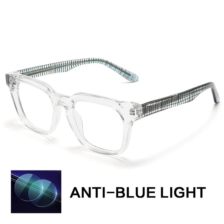 Gatenac Unisex Full Rim Square Acetate Reading Glasses G91807