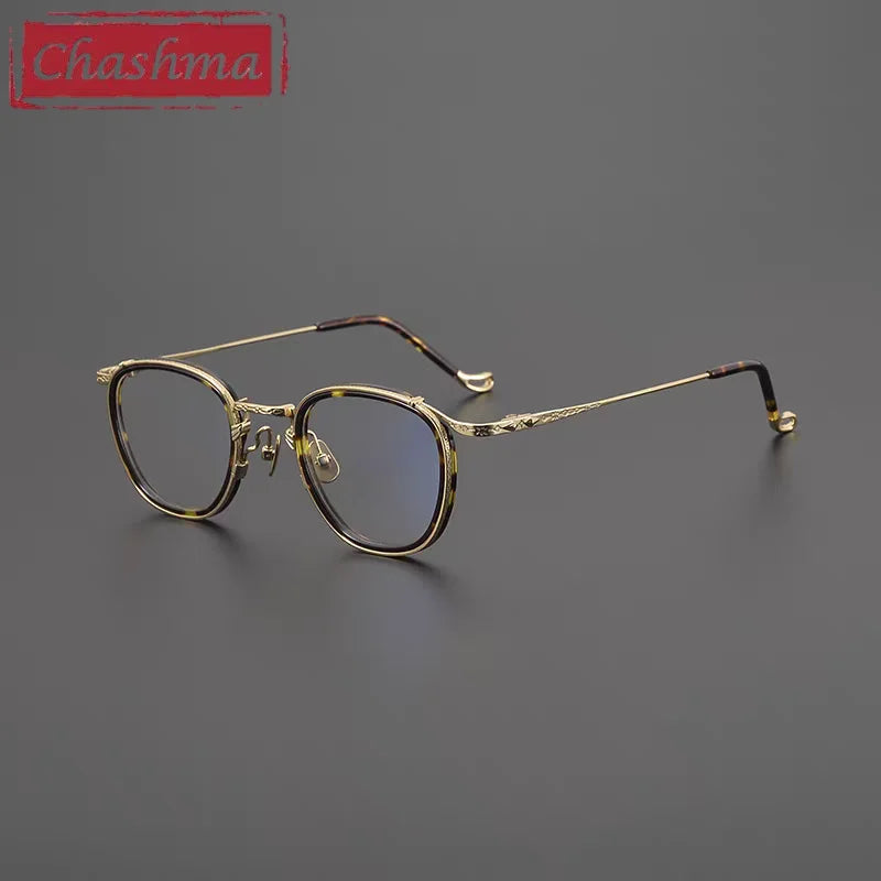 Chashma Unisex Full Rim Square Round Acetate Titanium Eyeglasses 778416.