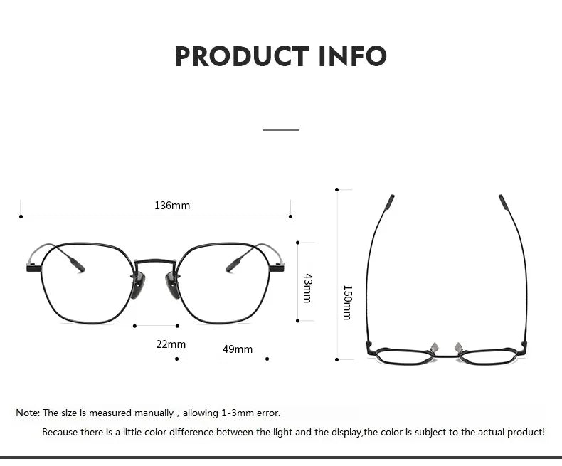 Aimee Unisex Full Rim Flat Top Polygon Titanium Eyeglasses 80808 Full Rim Aimee   