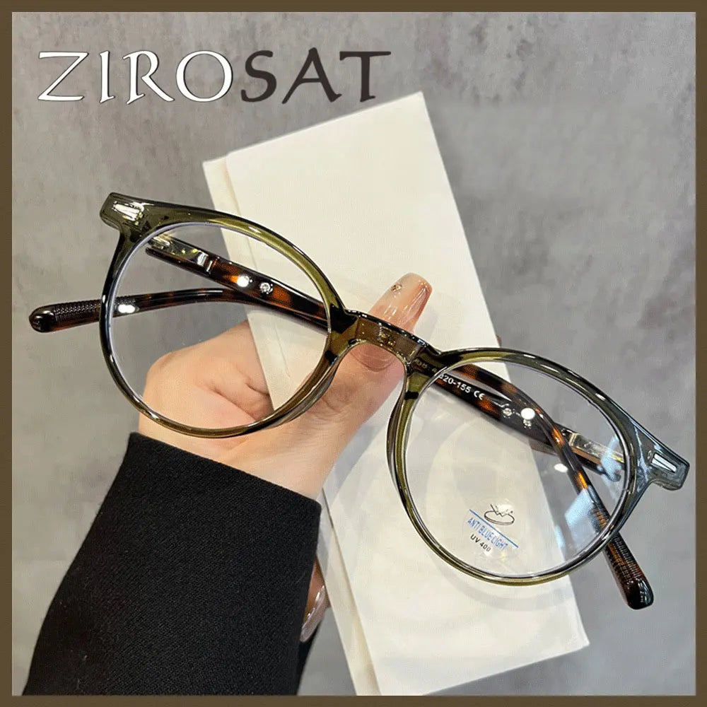 Zirosat Unisex Full Rim Round Tr 90 Alloy Eyeglasses 68008