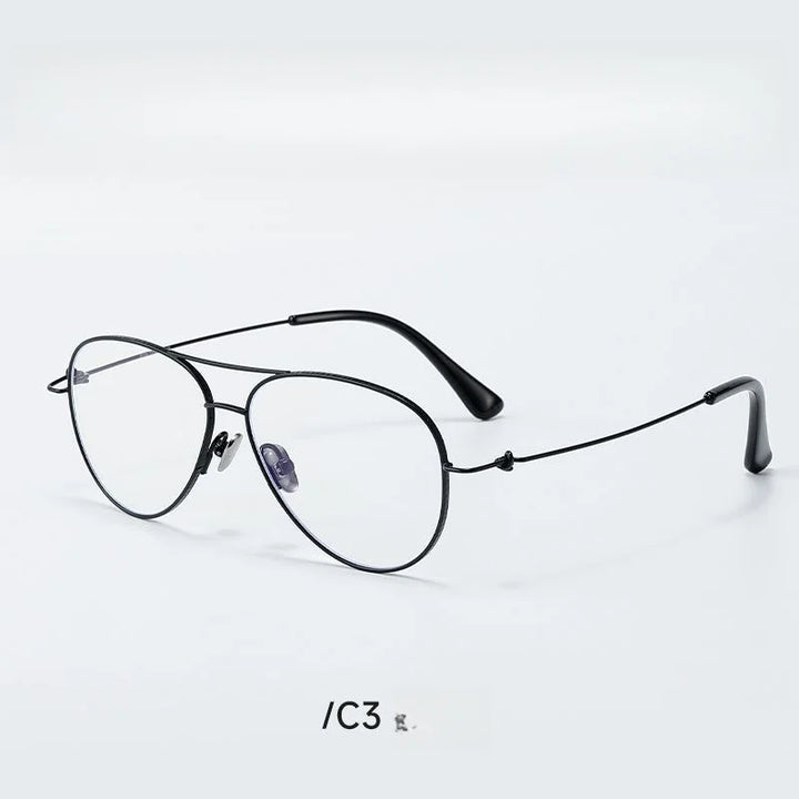 Momoja Unisex Full Rim Oval Double Bridge Titanium Eyeglasses 30918