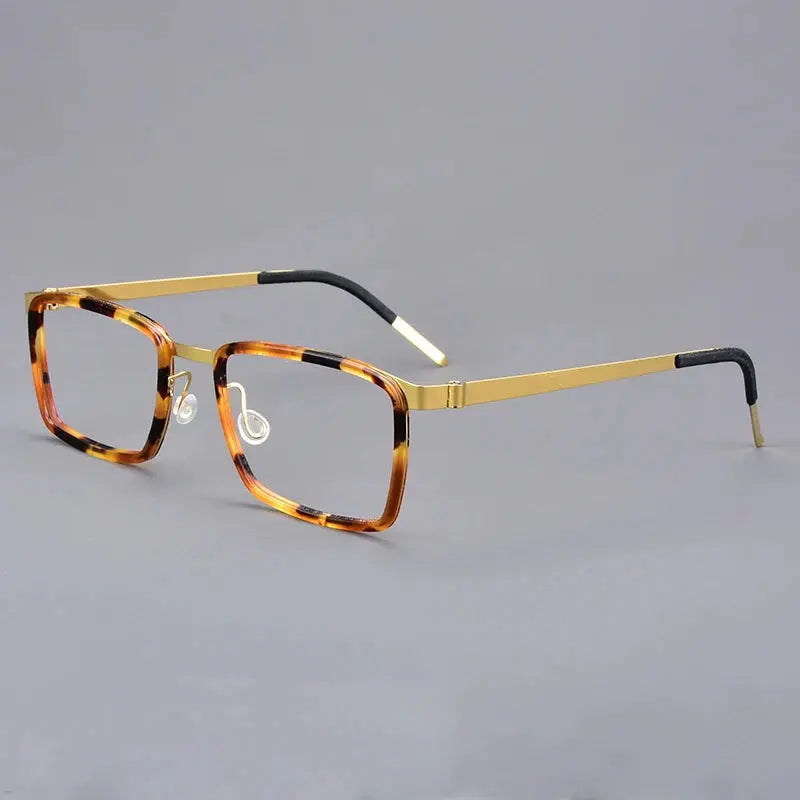 Bobbie 971100 Unisex Square Titanium Acetate Full Rim Frames FuzWeb