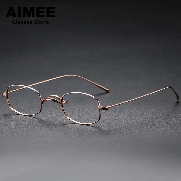 Aimee Unisex Full Rim Small Square Titanium Eyeglasses 1256 Full Rim Aimee   