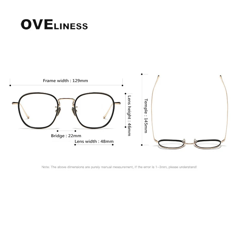 Oveliness Unisex Full Rim Oval Acetate Titanium Eyeglasses 8511 Full Rim Oveliness   